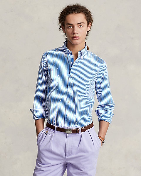 Classic Fit Paint-Splatter Poplin Shirt
