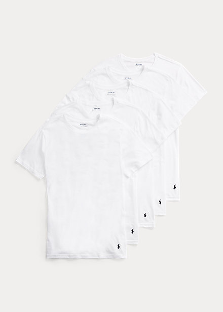 Slim Cotton Crewneck Undershirt 5-Pack