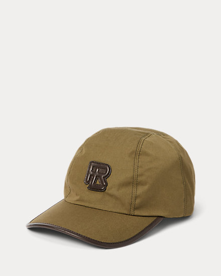 Lambskin-Trim Canvas Five-Panel Cap
