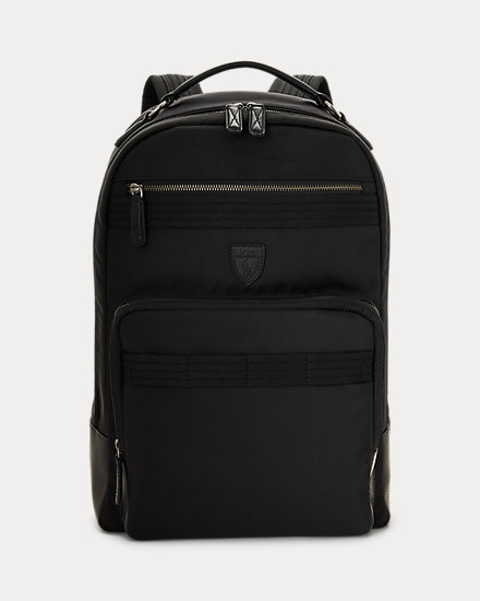 Leather-Trim Travel Backpack