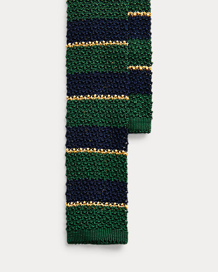 Striped Knit Silk Tie