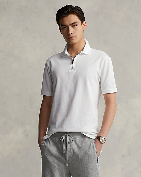 Custom Slim Fit Stretch Mesh Polo Shirt