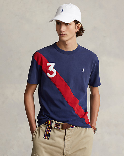 Classic Fit Banner-Stripe Jersey T-Shirt