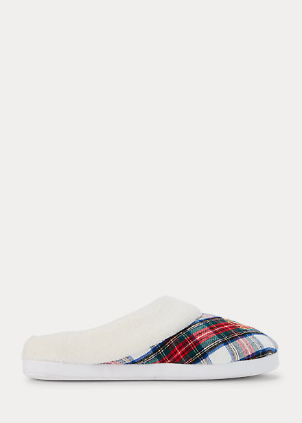 Plaid Logo Slipper
