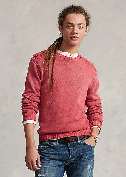 Garment-Dyed Cotton Crewneck Sweater