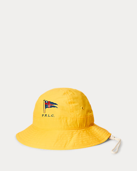 Nautical-Flag Cotton-Blend Bucket Hat