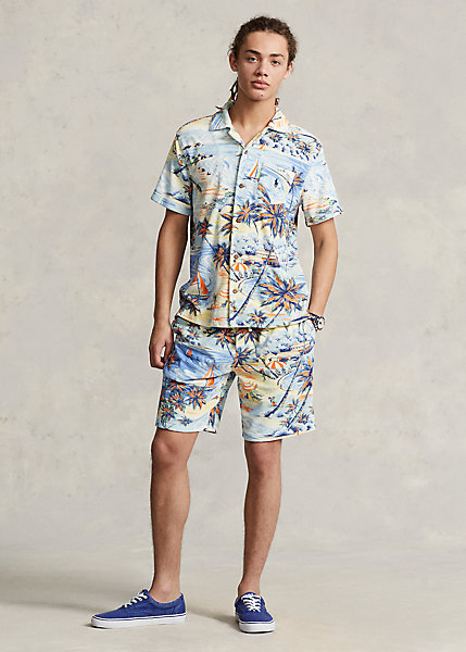 9-Inch Tropical-Print Terry Short