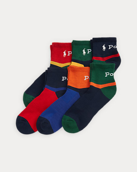 Color-Blocked Quarter-Crew Sock 6-Pack