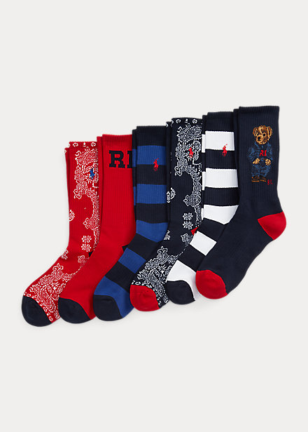 Polo Bear Crew Sock 6-Pack