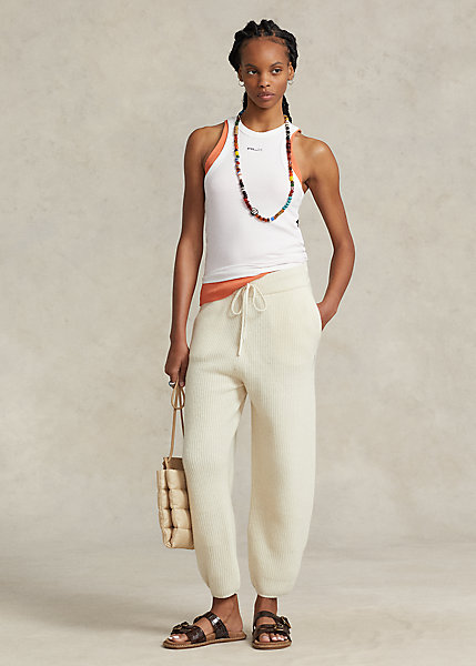 Rib-Knit Cashmere-Wool Sweater Pant