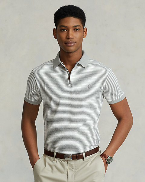 Custom Slim Fit Stretch Mesh Polo Shirt