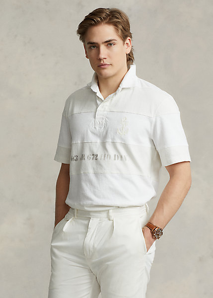 Classic Fit Striped Jersey Rugby Shirt