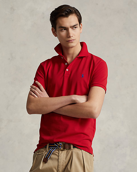 Slim Fit Stretch Mesh Polo Shirt