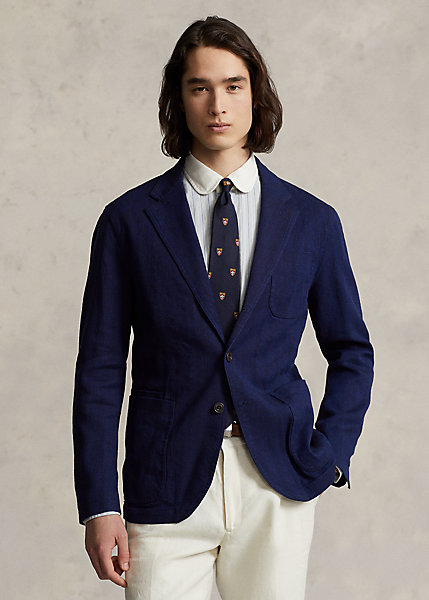 Linen-Blend Herringbone Sport Coat