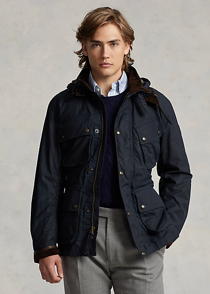 Oilcloth Hooded Biker Jacket