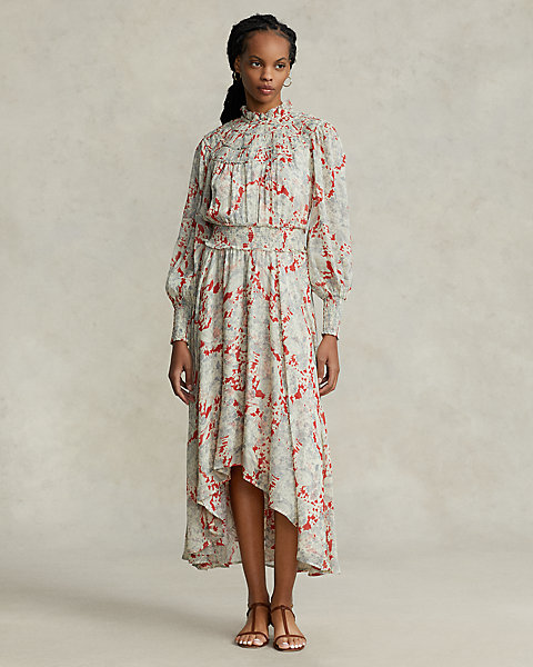 Floral Crinkled Georgette Dress