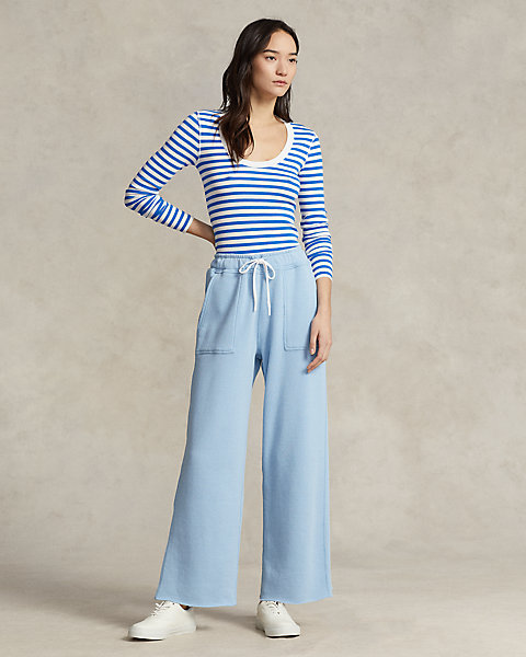 Cutoff-Hem Fleece Sweatpant