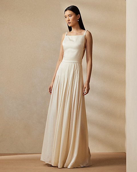 Talbert Crepe-Back-Satin Evening Dress