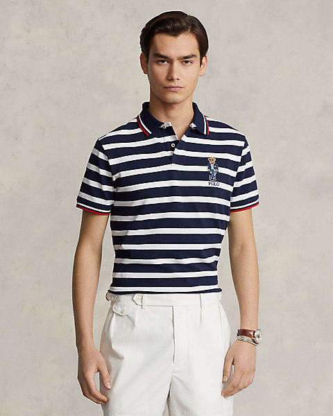 Custom Slim Polo Bear Mesh Polo Shirt