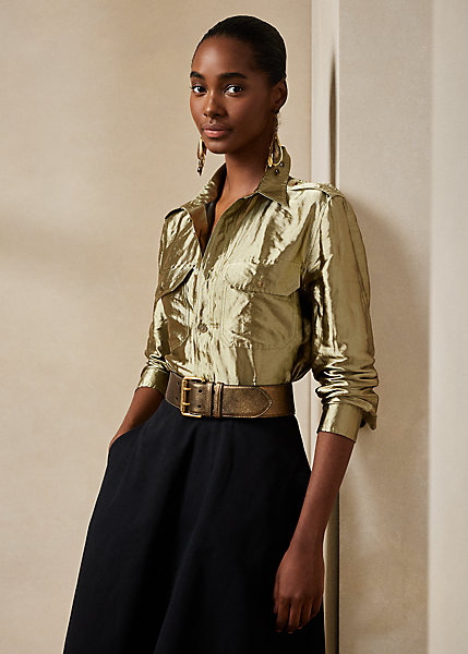 Metallic Organza Utility Shirt