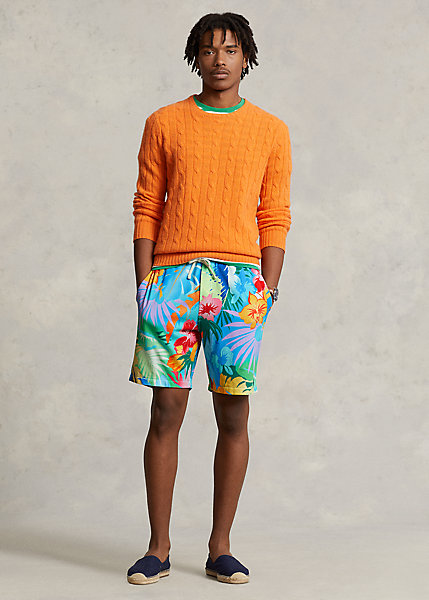 8-Inch Floral-Print Spa Terry Short