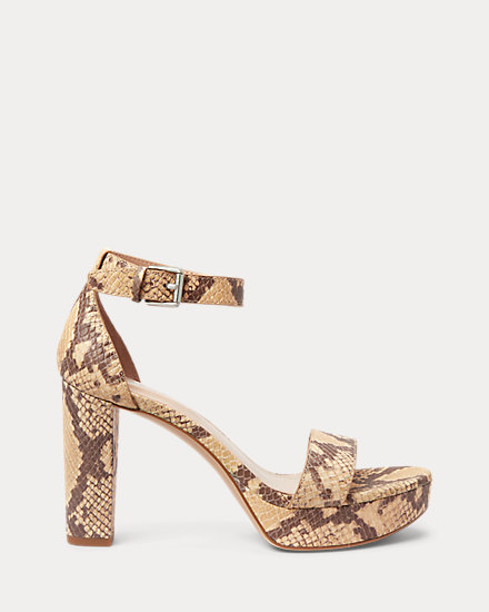 Sylvia Faux-Snakeskin Sandal