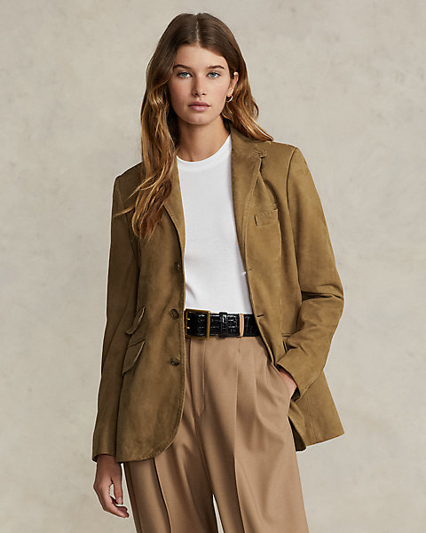 Lambskin Suede Hacking Blazer