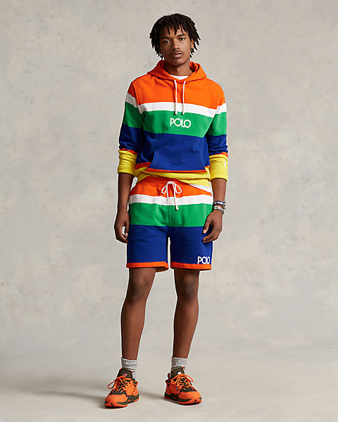 6-Inch Logo Striped Fleece Short