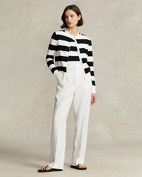 Flat Front Linen Pant