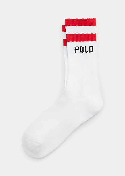 Logo & Striped-Cuff Crew Socks