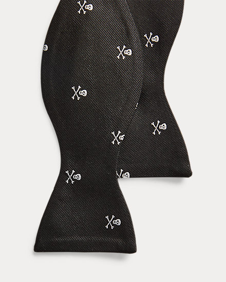Skull-and-Bones Silk Bow Tie