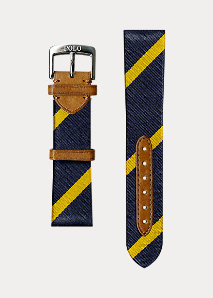 Bar-Stripe Silk Watch Strap