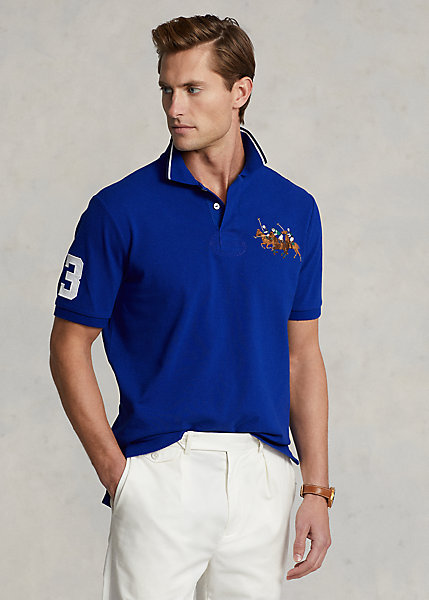 Classic Fit Triple-Pony Mesh Polo Shirt