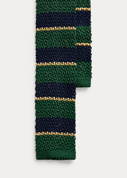 Striped Knit Silk Tie