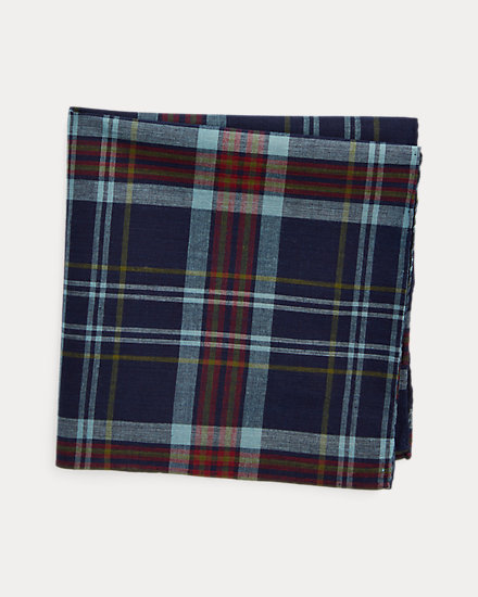 Plaid Cotton Pocket Square
