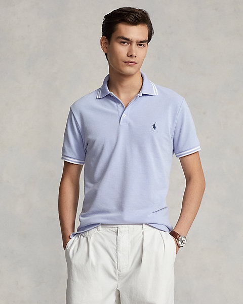 Custom Slim Fit Stretch Mesh Polo Shirt