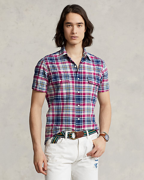 Classic Fit Indigo Madras Workshirt