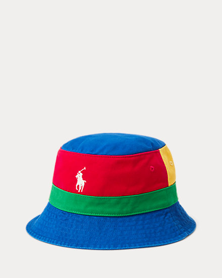 Color-Blocked Twill Bucket Hat