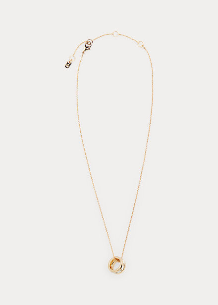Gold-Tone Crystal Pendant Necklace
