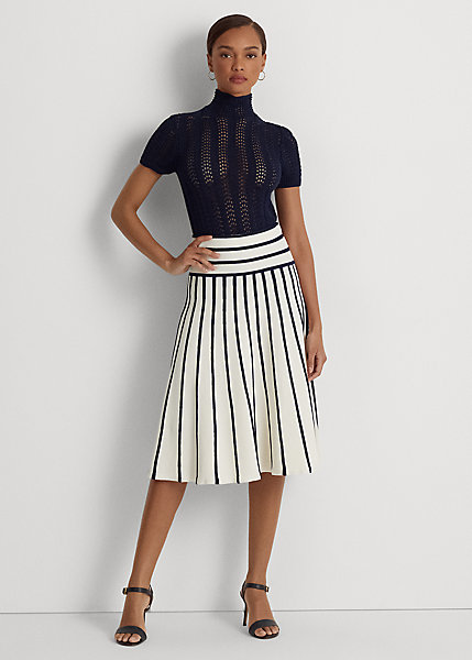 Striped Knit Midi Skirt