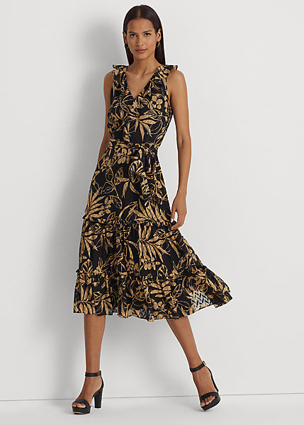 Print Crinkle Georgette Dress