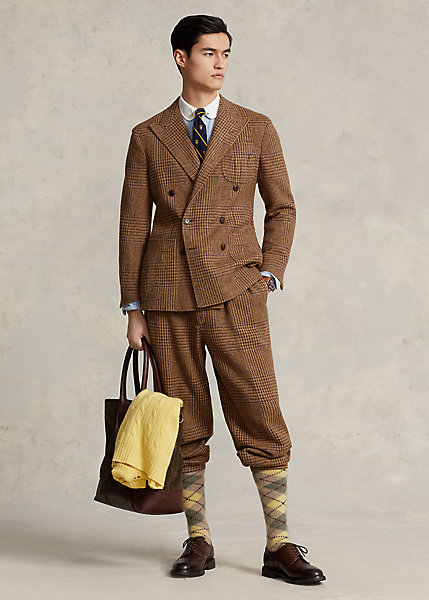 Glen Plaid Wool Plus Twos Suit Trouser