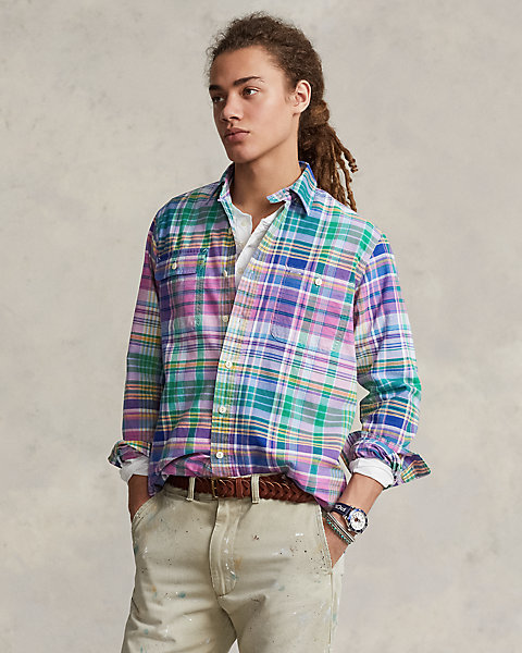 Classic Fit Plaid Oxford Workshirt