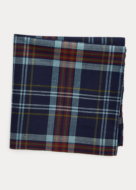Plaid Cotton Pocket Square