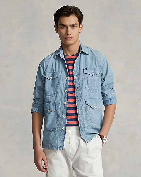 Indigo Chambray Utility Shirt