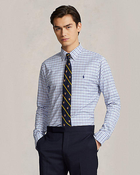 Custom Fit Plaid Oxford Shirt