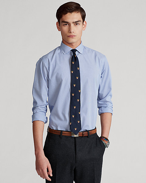 Striped Easy Care Stretch Poplin Shirt - All Fits