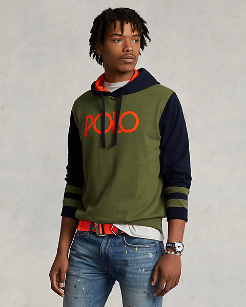 Logo Color-Blocked Cotton Hooded Sweater