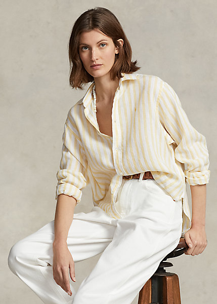 Oversize Striped Linen Shirt