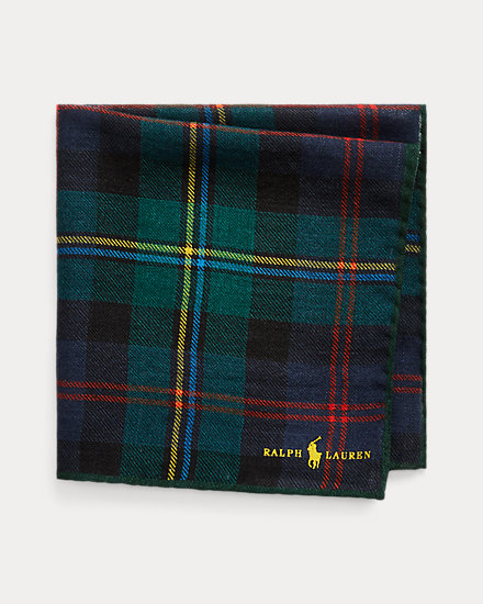Plaid Wool Pocket Square